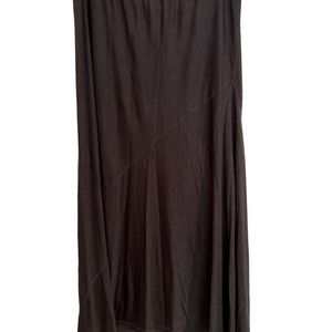 Eileen Fisher dark gray silk cotton lightweight knit maxi skirt